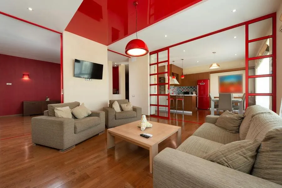 decoracion-cocina-salon-rojo