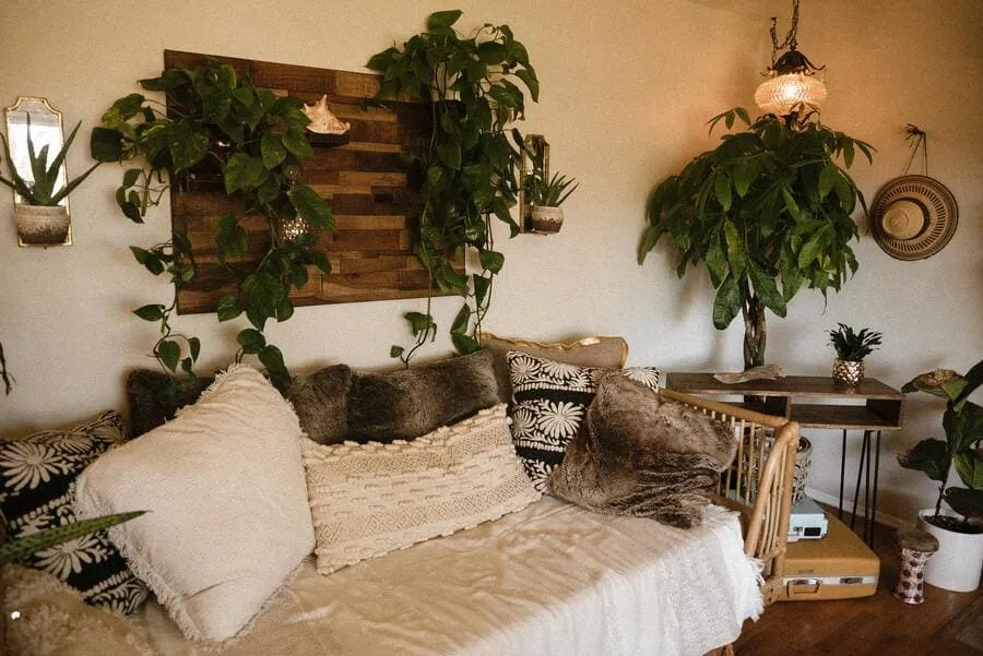 interiorismo-rustico-moderno-salon-con-plantas