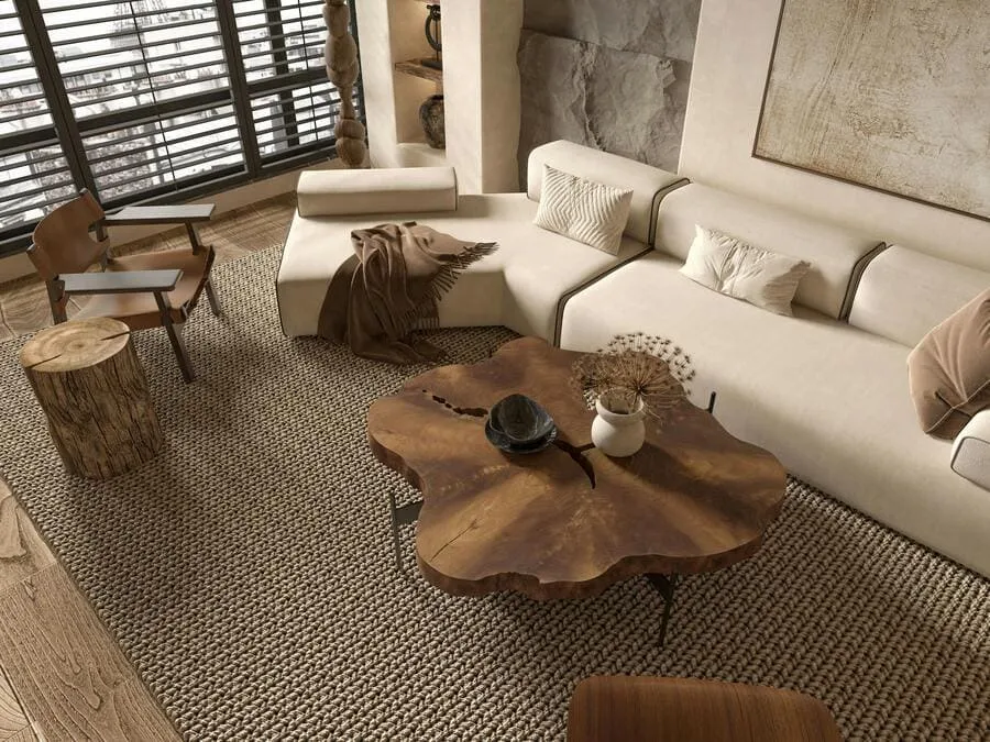 interiorismo-rustico-moderno-sofa-mesa-artesanal