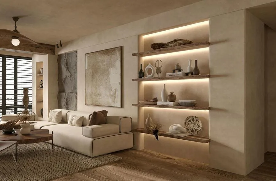 errores-decoracion-casas-sierra-madrid-salon-calido-iluminacion-indirecta